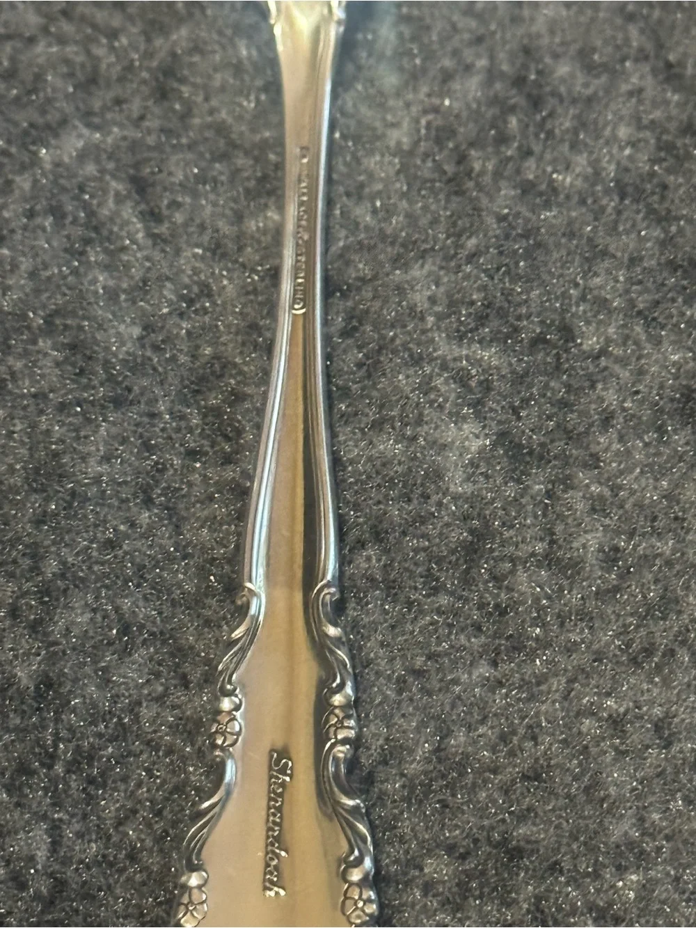 Wallace Silversmiths Silver Ornate Dinner Fork with Floral Motif